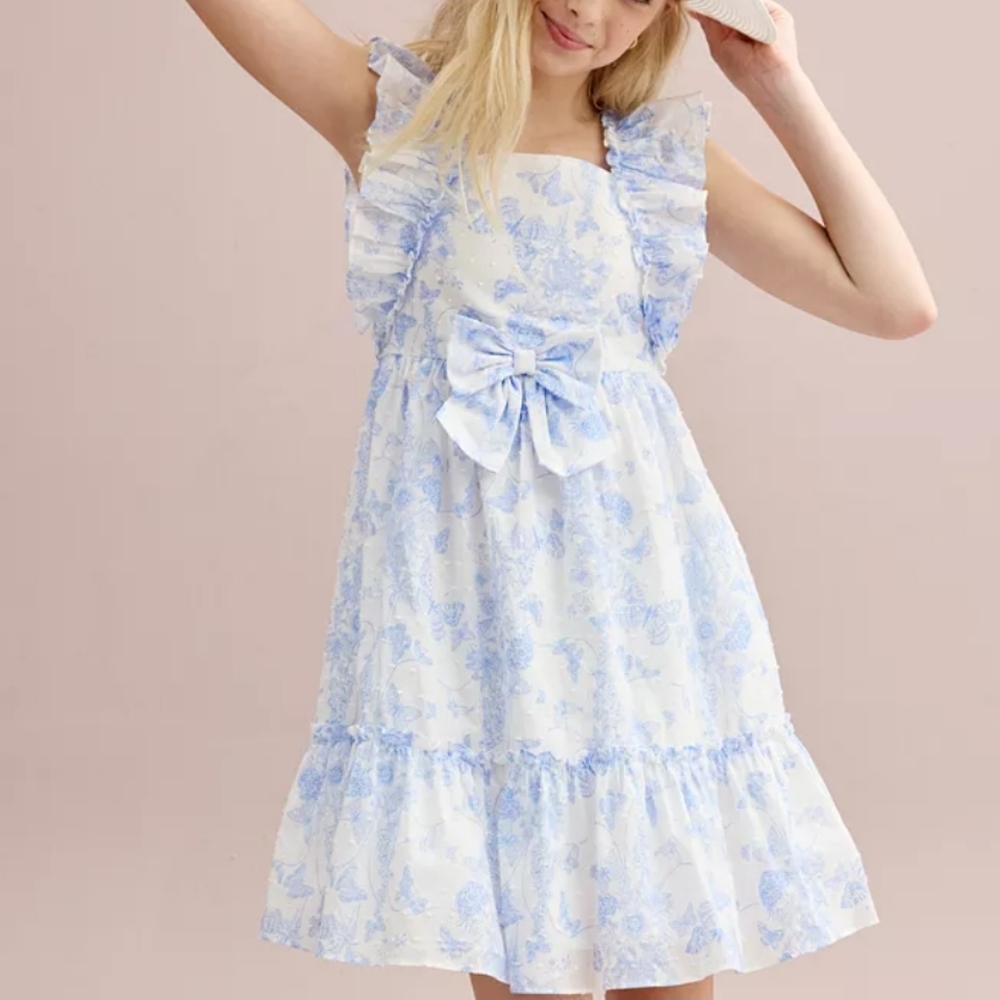 BONNIE JEAN Double Ruffle Sunday Dress Size 8
